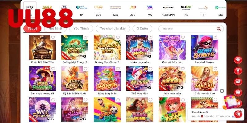 Một số game quay hũ hot tại UU88