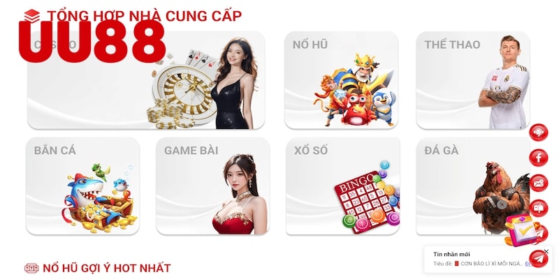 Thế giới trò chơi sống động tại UU88